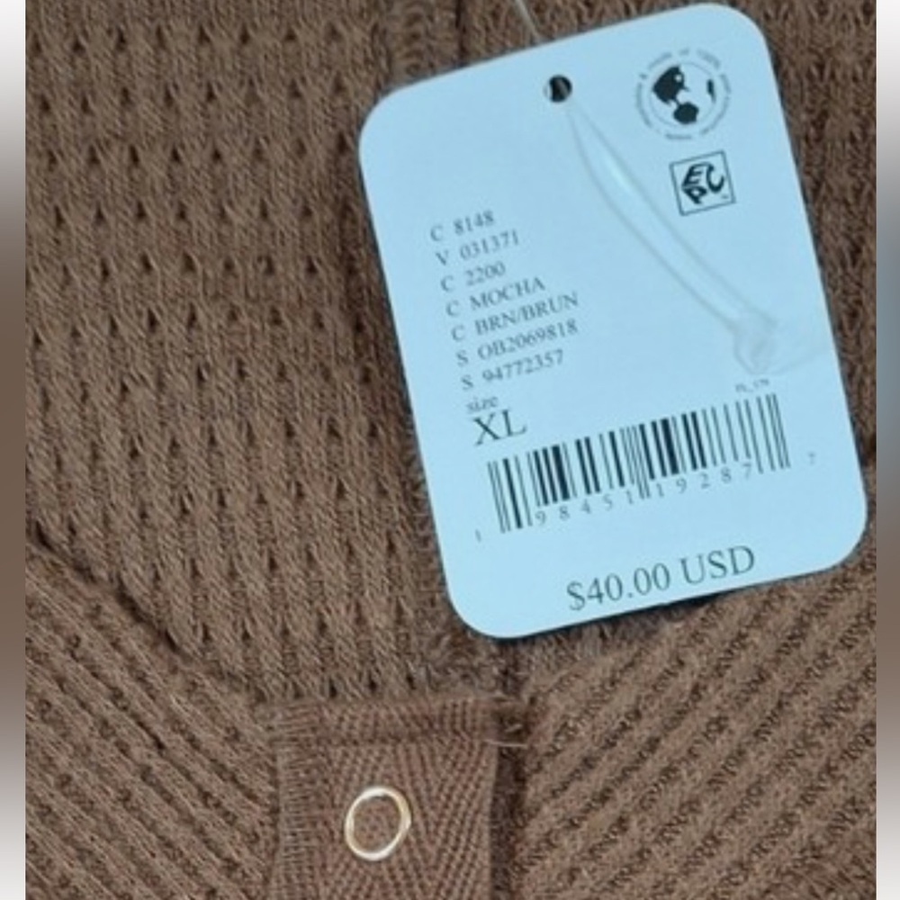 Free People Going Places Cardi Mocha Chocolate Brown Ribbed Button-Up Cardigan - Picture 8 of 8